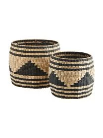 Madam Stoltz Aufbewahrungskörbe-Set Pyramid Aus Binsengeflecht, 2-tlg.